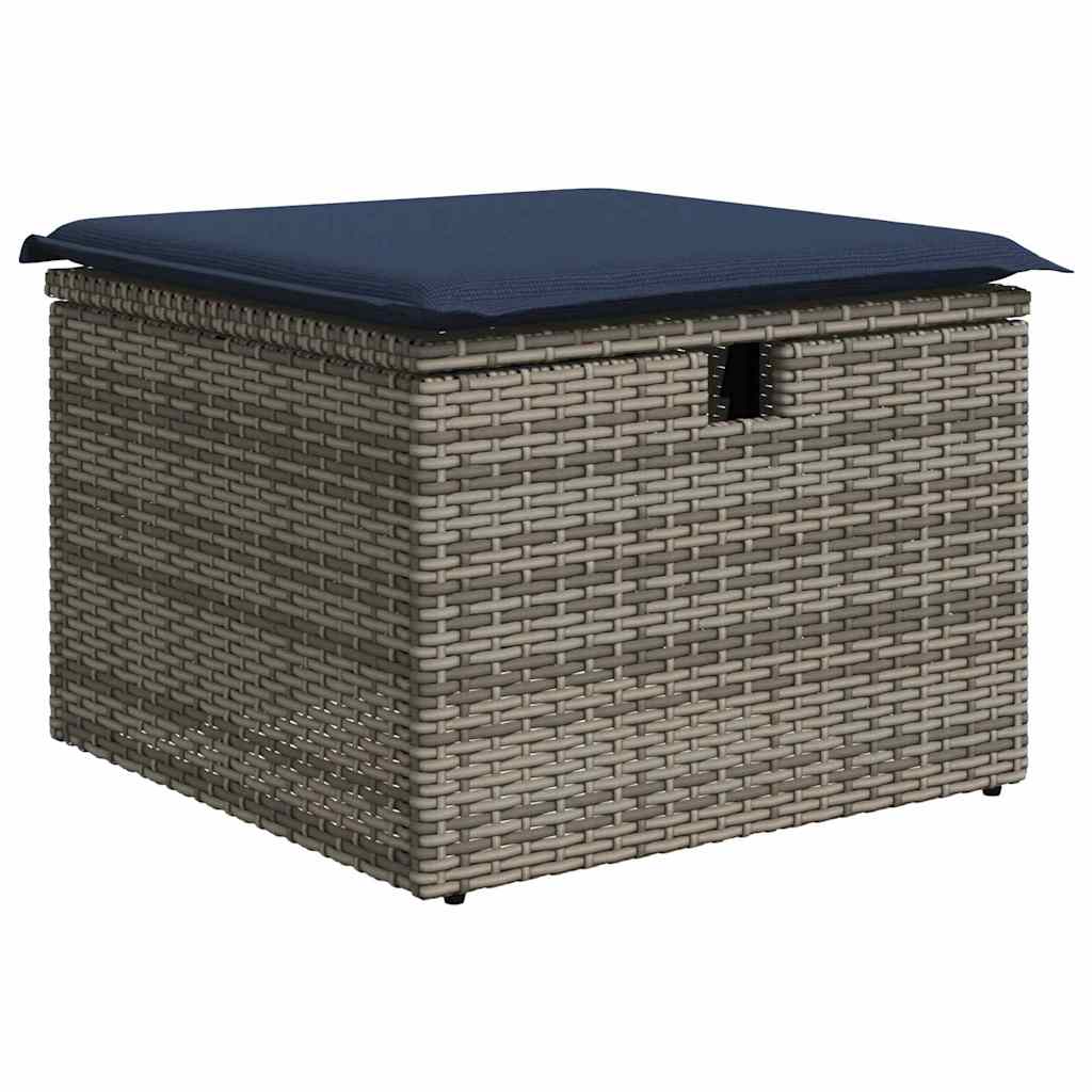 Tuin Sofa Set met kussen met opslag 9 pcs Grijs Poly riet is nu te koop bij PeponiXL, paradijselijk wonen!