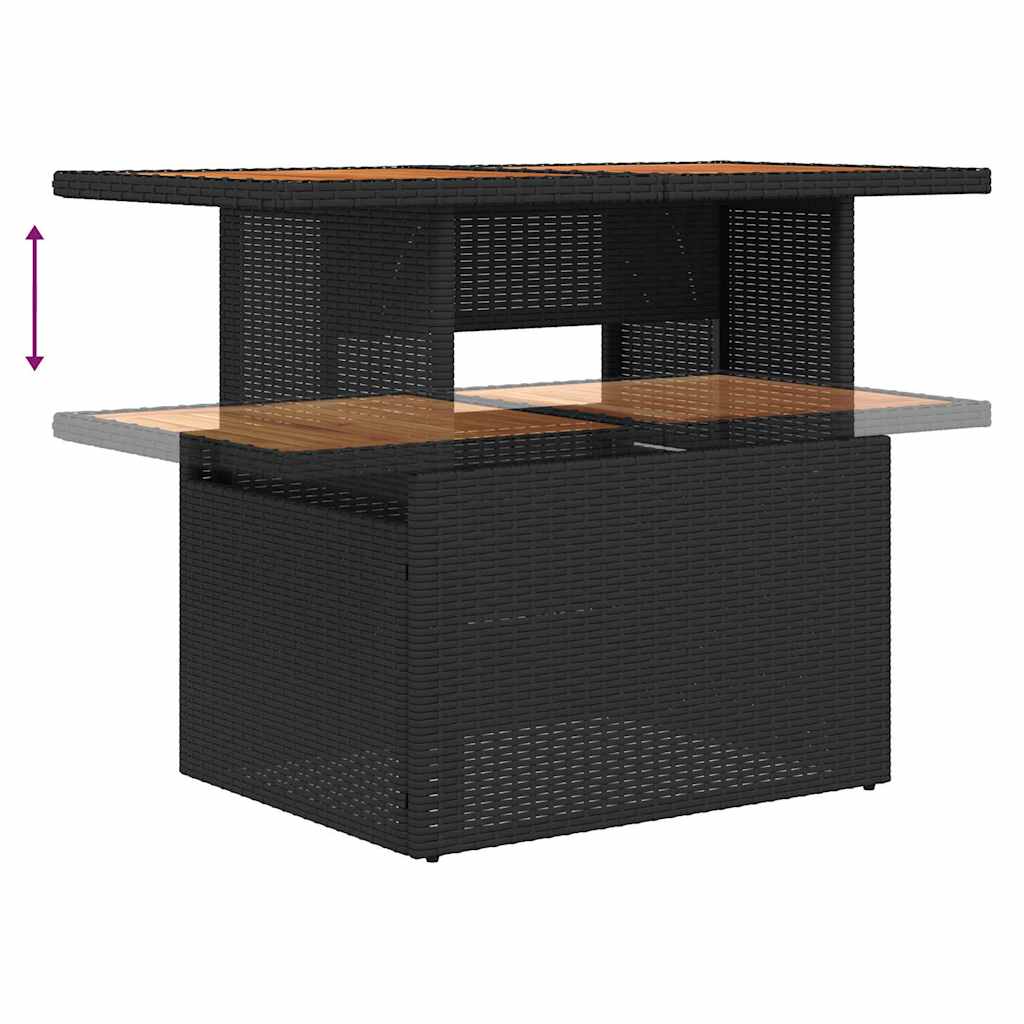 Tuinbankenset met kussen met opslag 6 pcs Zwart poly rattan is nu te koop bij PeponiXL, paradijselijk wonen!