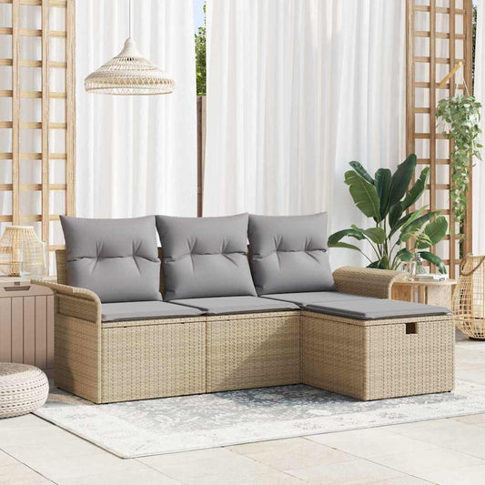 Tuin Sofa Set 4 st Poly riet is nu te koop bij PeponiXL, paradijselijk wonen!