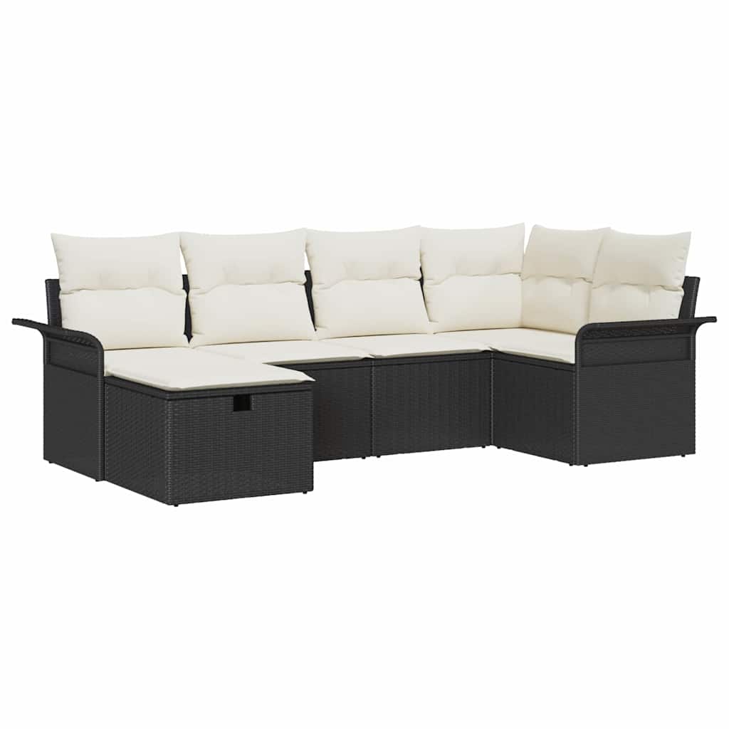 Tuin Sofa Set met kussen met opslag 6 pcs Poly riet is nu te koop bij PeponiXL, paradijselijk wonen!
