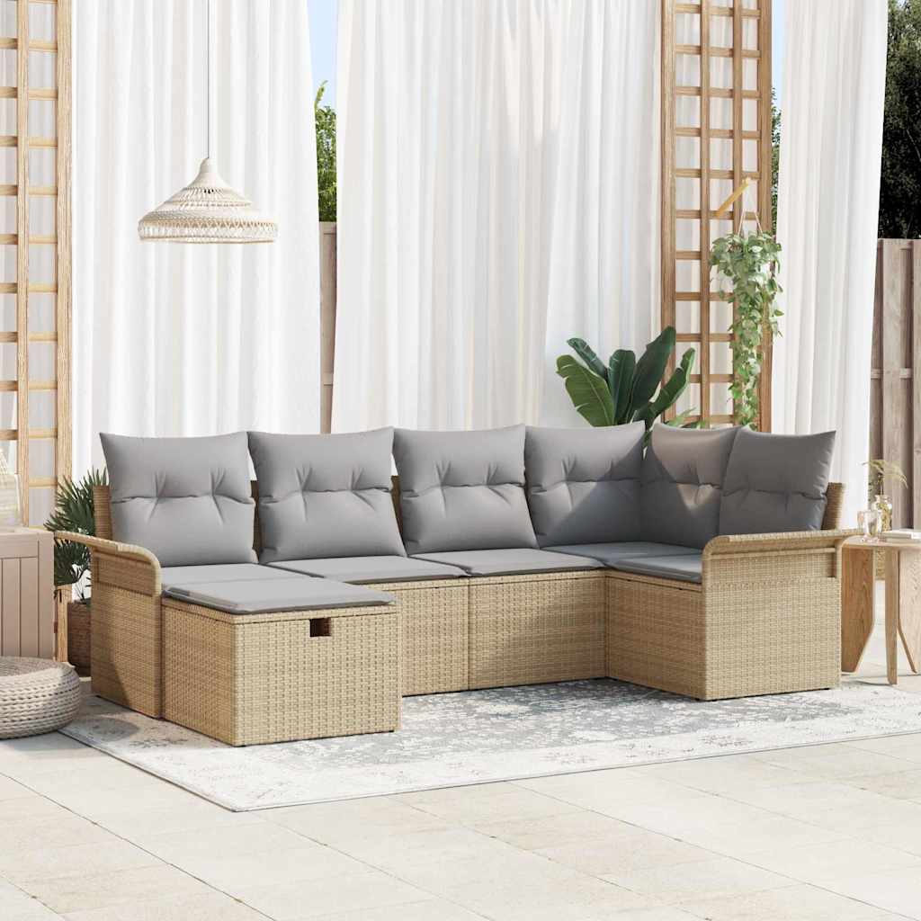 Tuin Sofa Set 6 st Poly riet