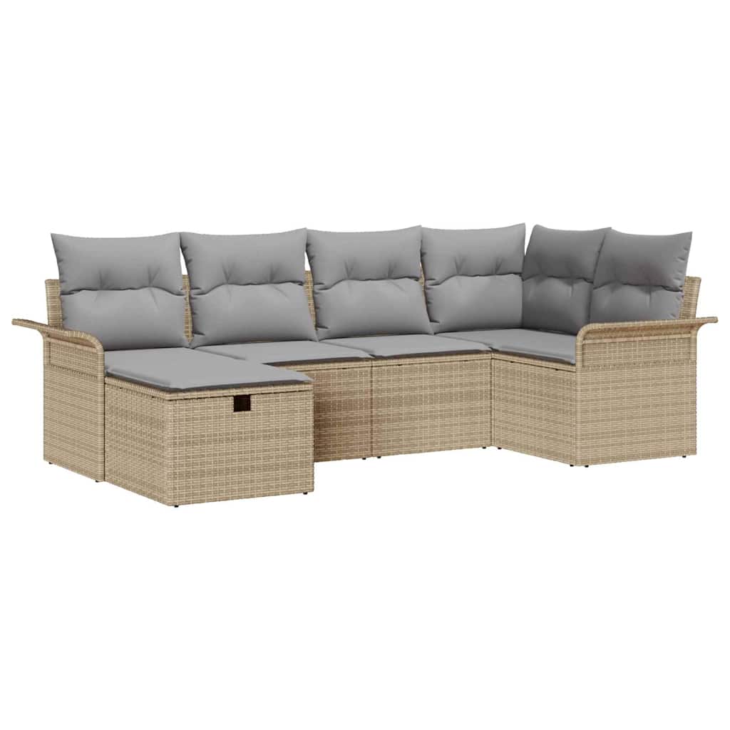 Tuin Sofa Set 6 st Poly riet