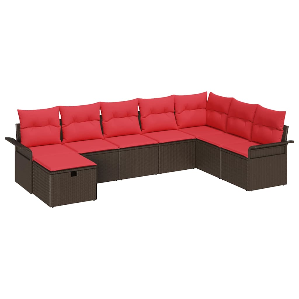 Tuin Sofa Set met kussen met opslag 8 pcs Poly riet is nu te koop bij PeponiXL, paradijselijk wonen!