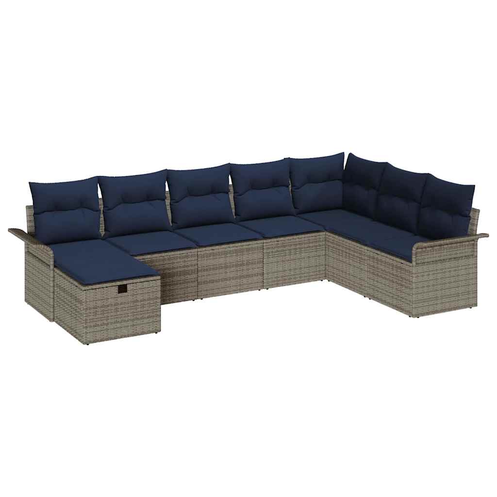 Tuin Sofa Set met kussen met opslag 8 pcs Poly riet is nu te koop bij PeponiXL, paradijselijk wonen!