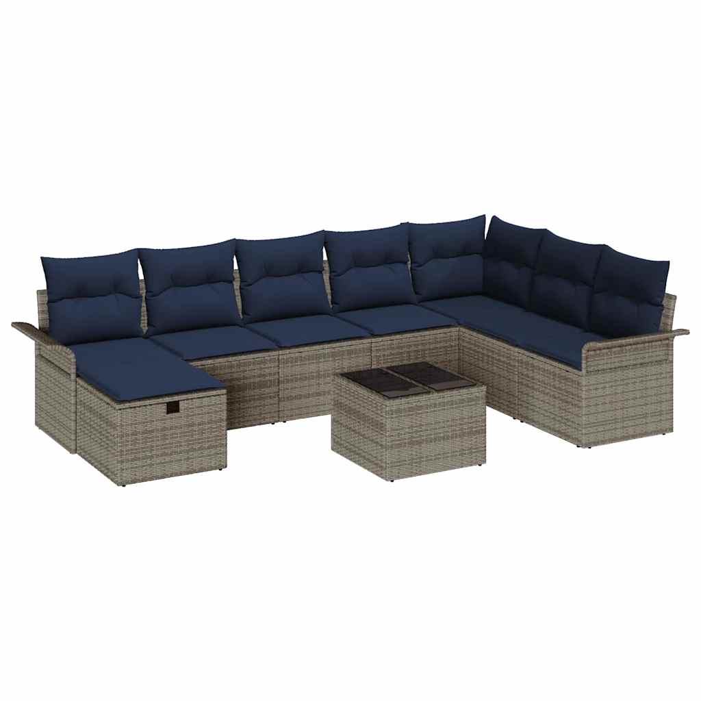 Tuin Sofa Set met kussen met opslag 9 pcs Poly riet is nu te koop bij PeponiXL, paradijselijk wonen!