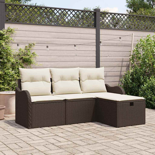 Tuin Sofa Set 4 st Poly riet is nu te koop bij PeponiXL, paradijselijk wonen!