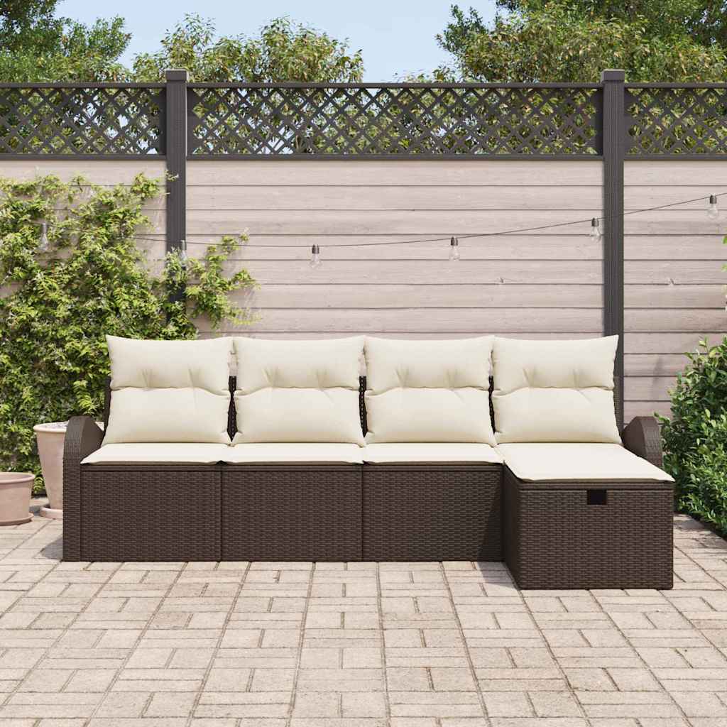 Tuin Sofa Set 5 st Bruin poly rattan