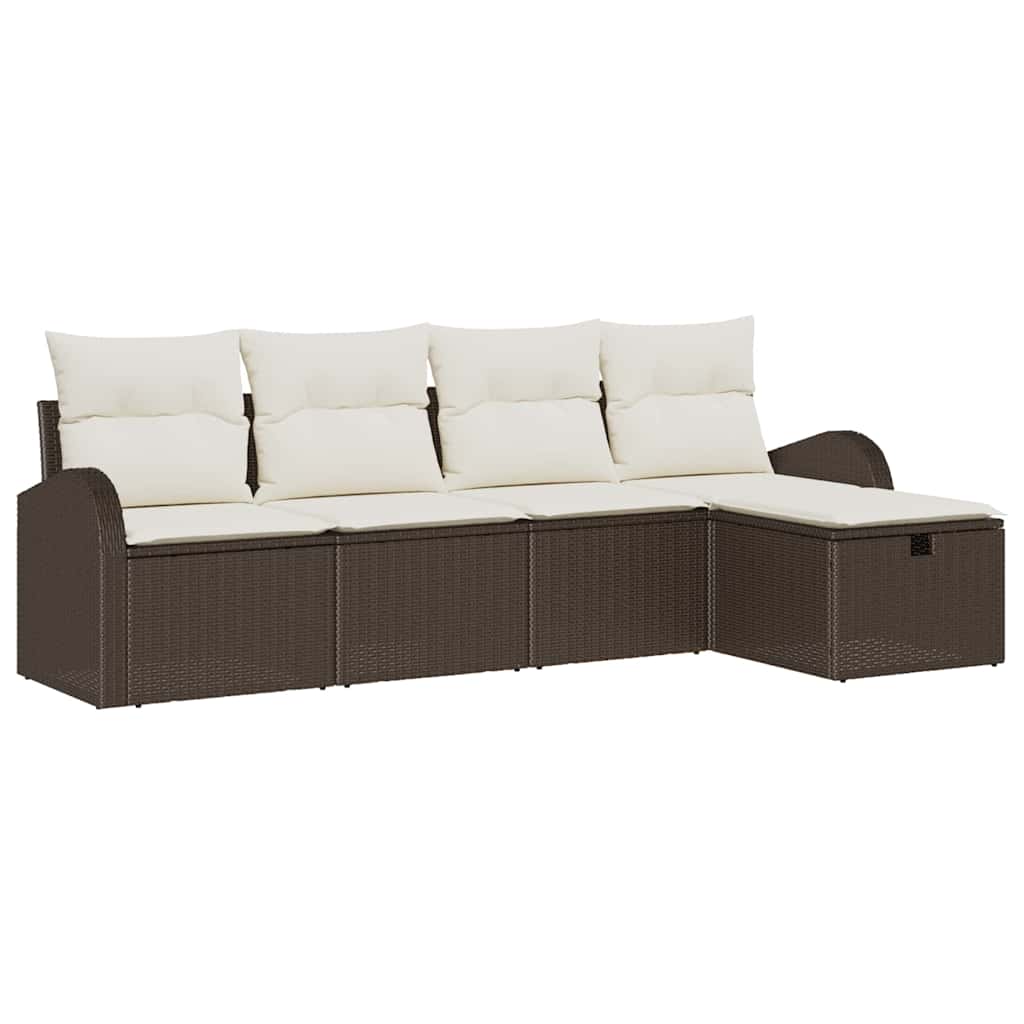 Tuin Sofa Set 5 st Bruin poly rattan