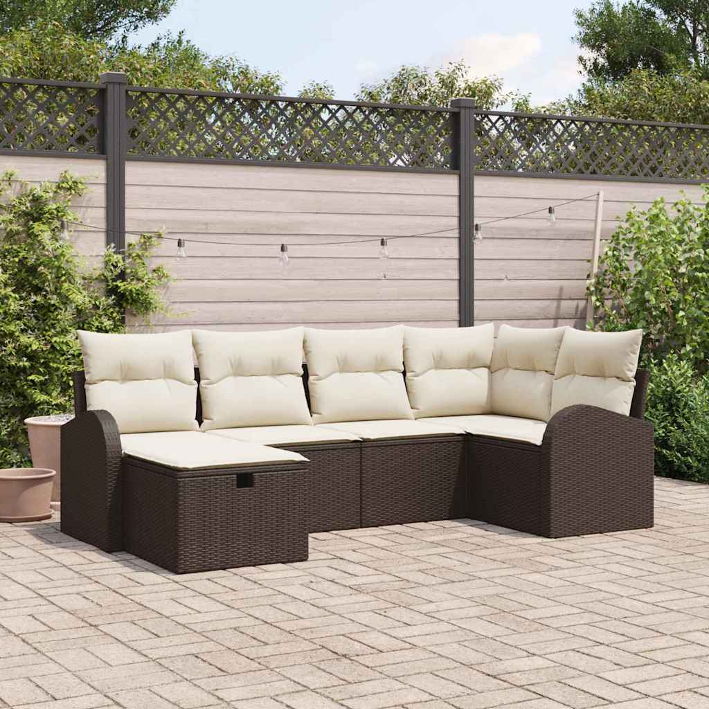 Tuin Sofa Set 6 st Bruin poly rattan