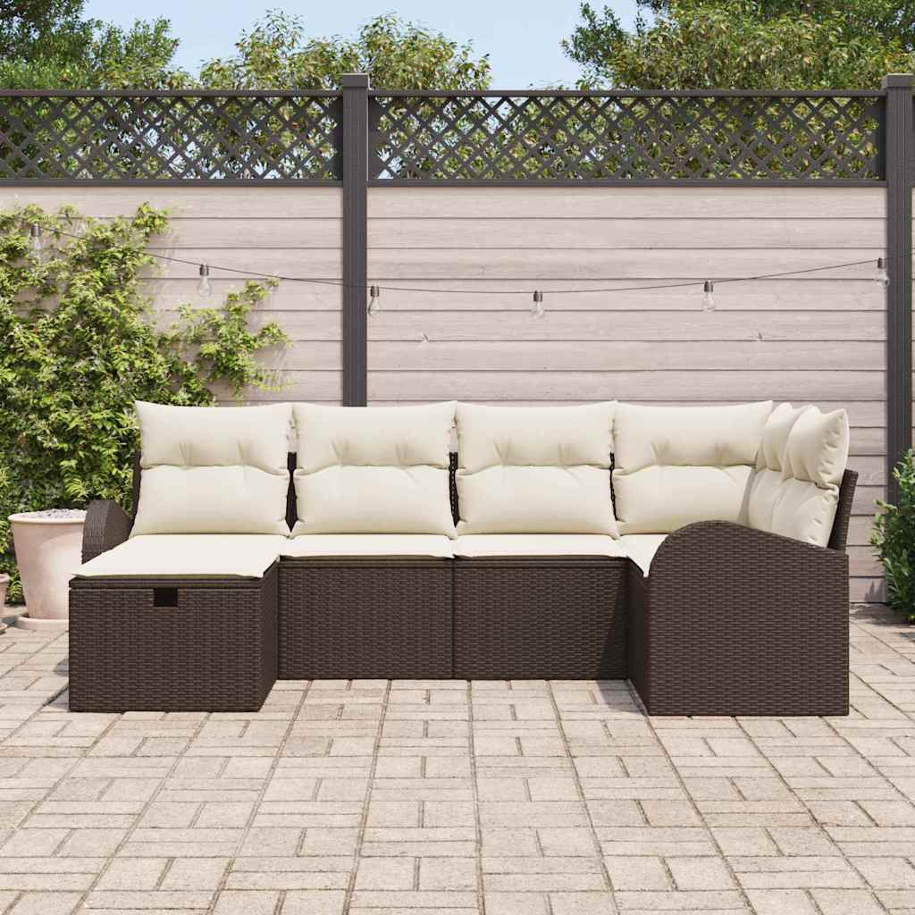 Tuin Sofa Set 6 st Bruin poly rattan