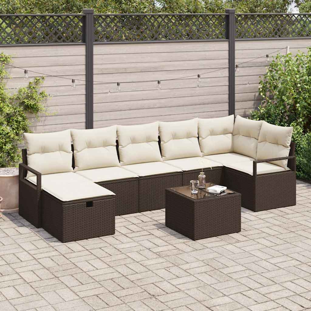 Bankstel met kussen 5 pcs poly rattan