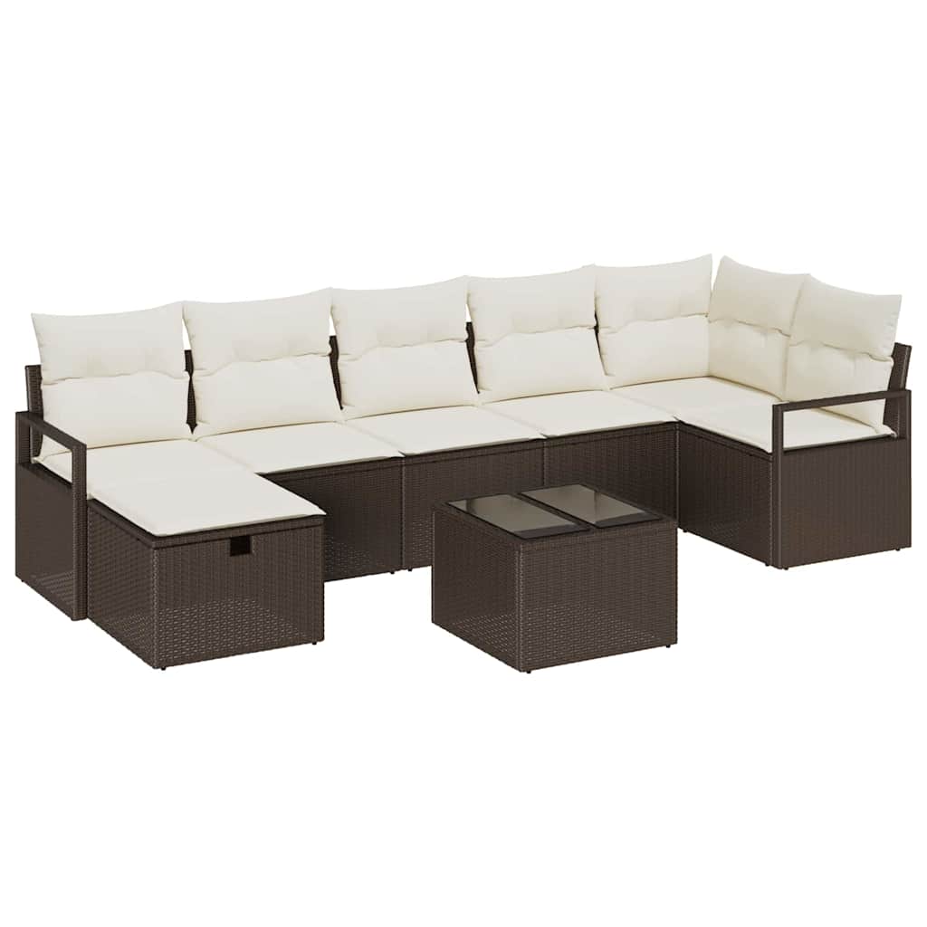 Bankstel met kussen 5 pcs poly rattan