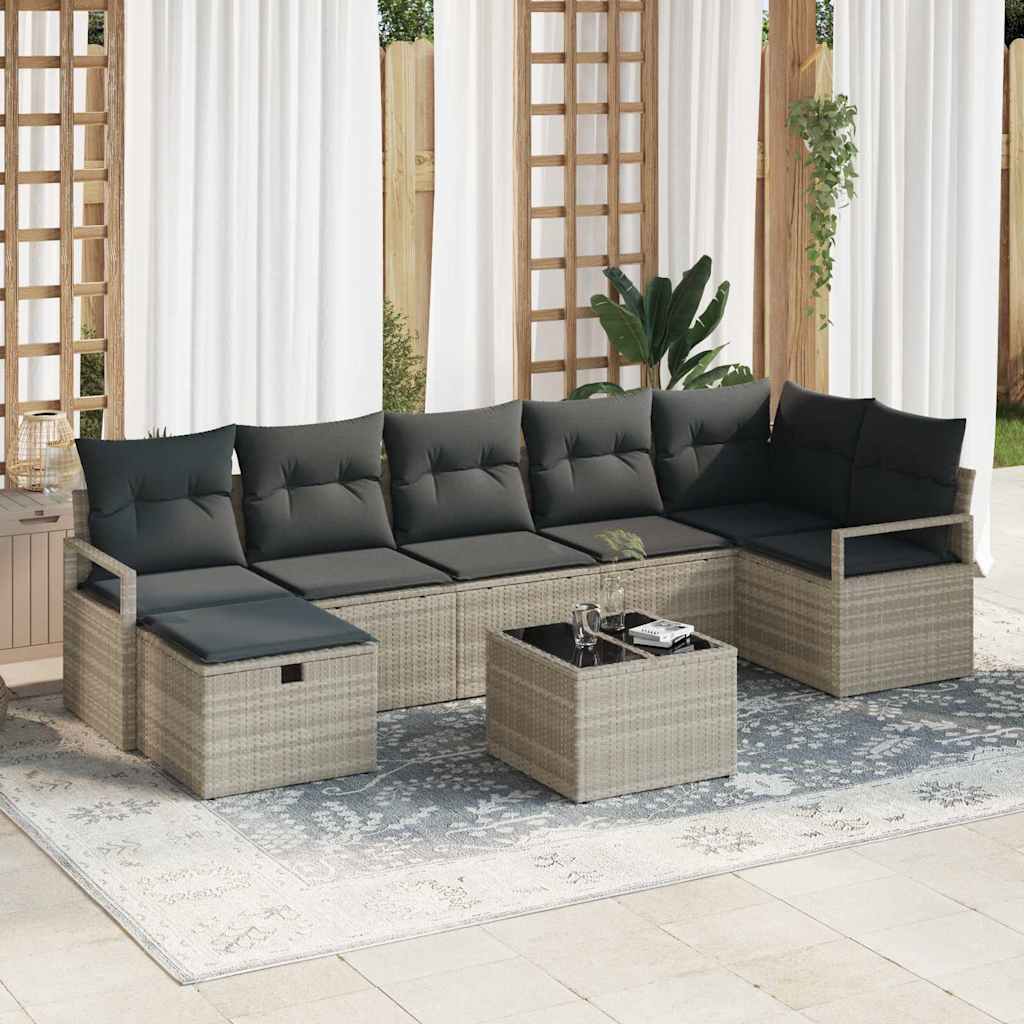 Bankstel met kussen 4 pcs poly rattan