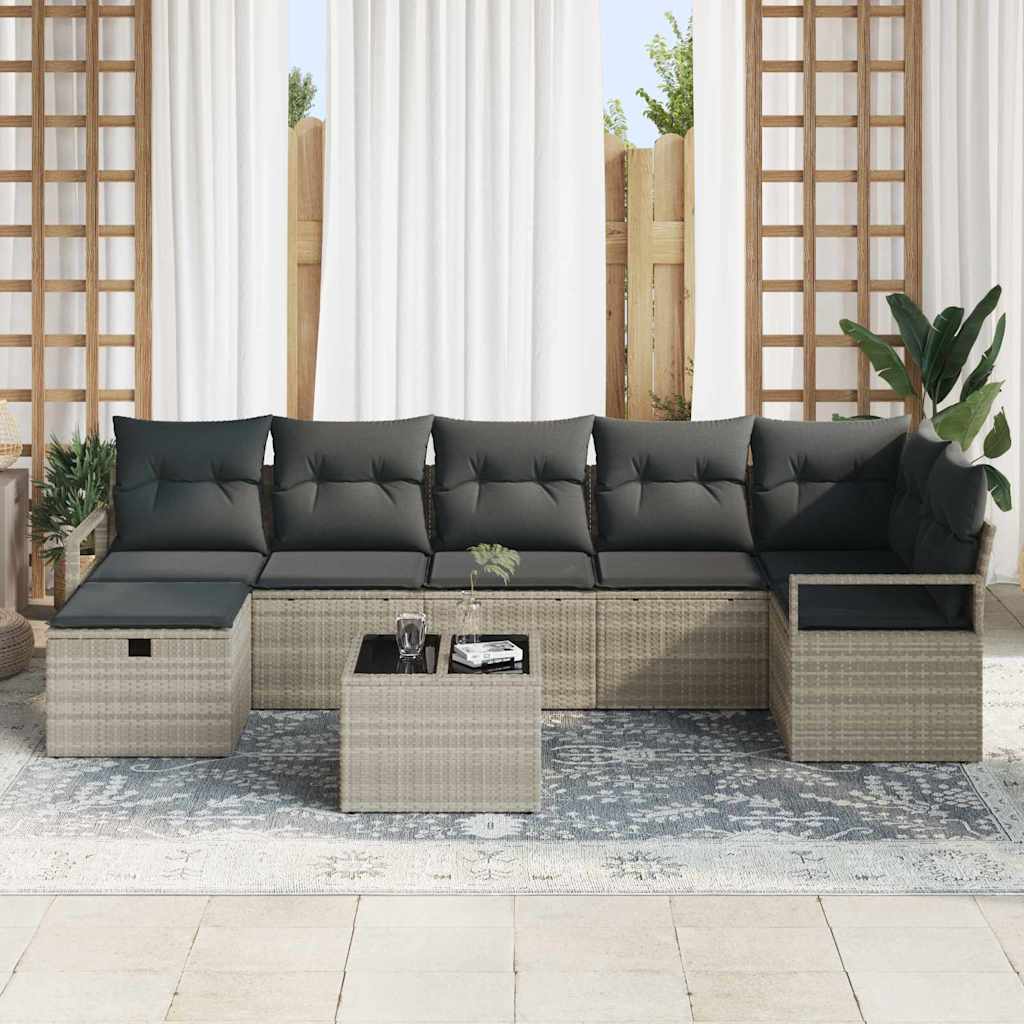 Bankstel met kussen 4 pcs poly rattan