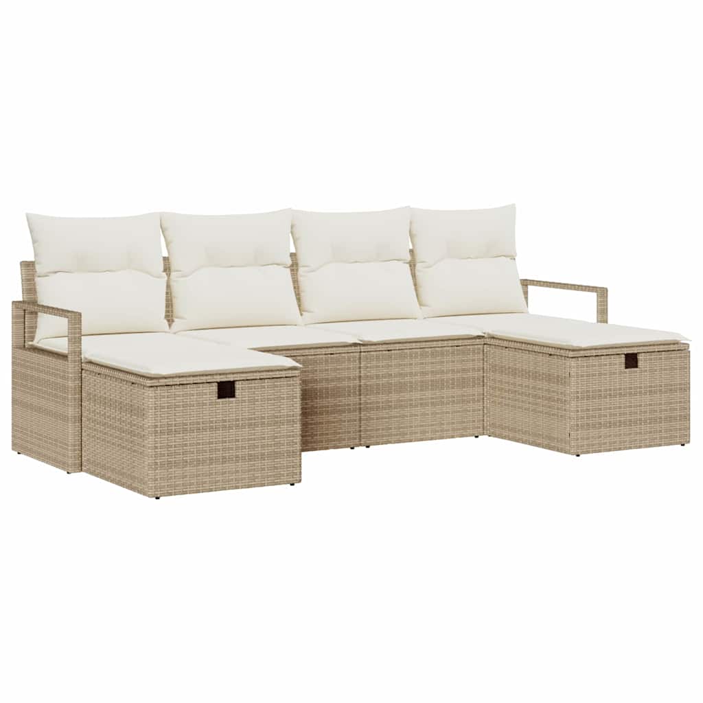 Bankstel met kussen 5 pcs poly rattan is nu te koop bij PeponiXL, paradijselijk wonen!
