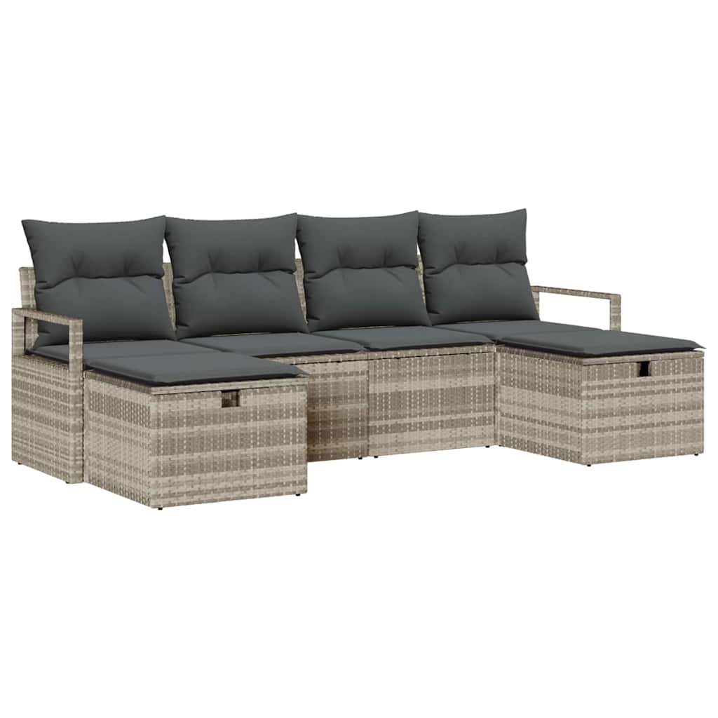 Bankstel met kussen 5 pcs poly rattan