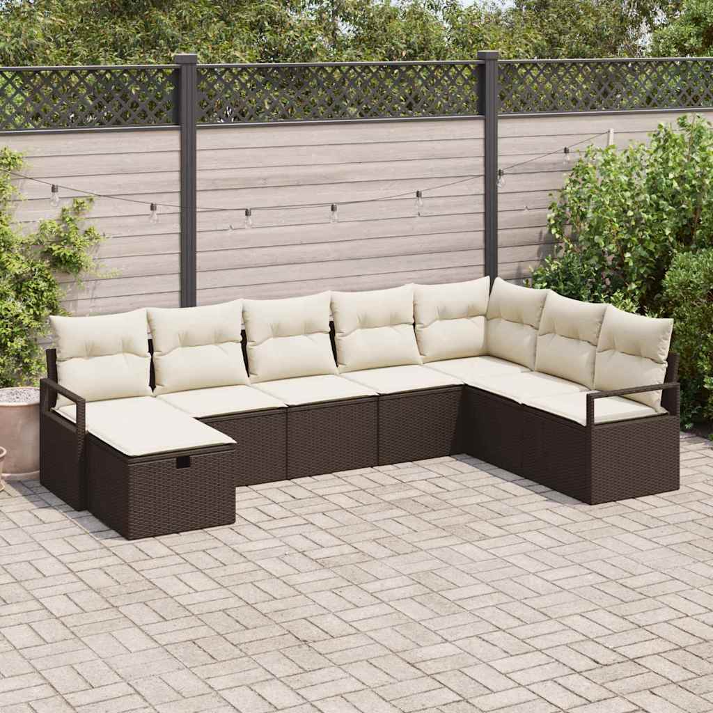 Bankstel met kussen 5 pcs poly rattan