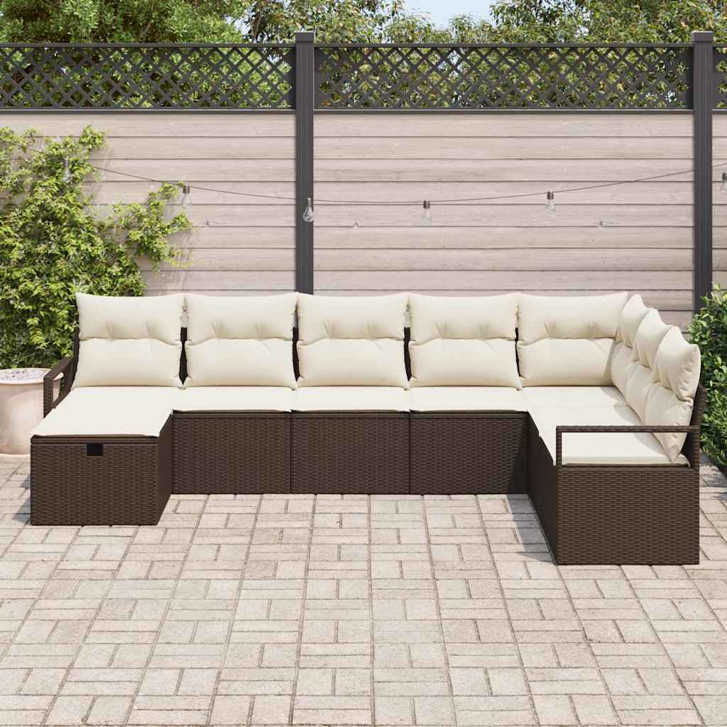 Bankstel met kussen 5 pcs poly rattan