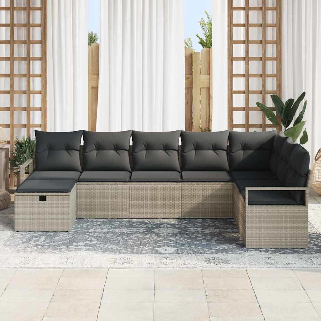 Bankstel met kussen 6 pcs poly rattan