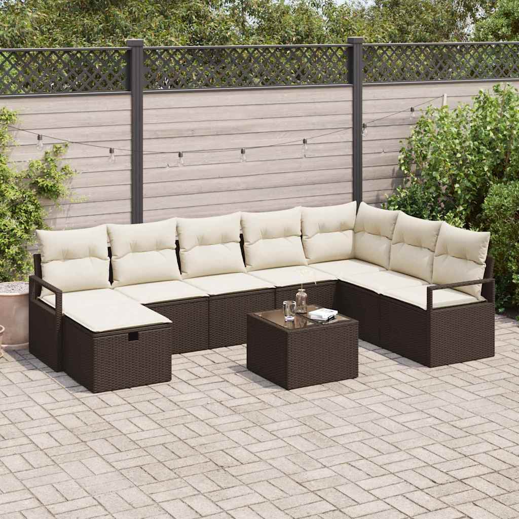 Bankstel met kussen 6 pcs poly rattan