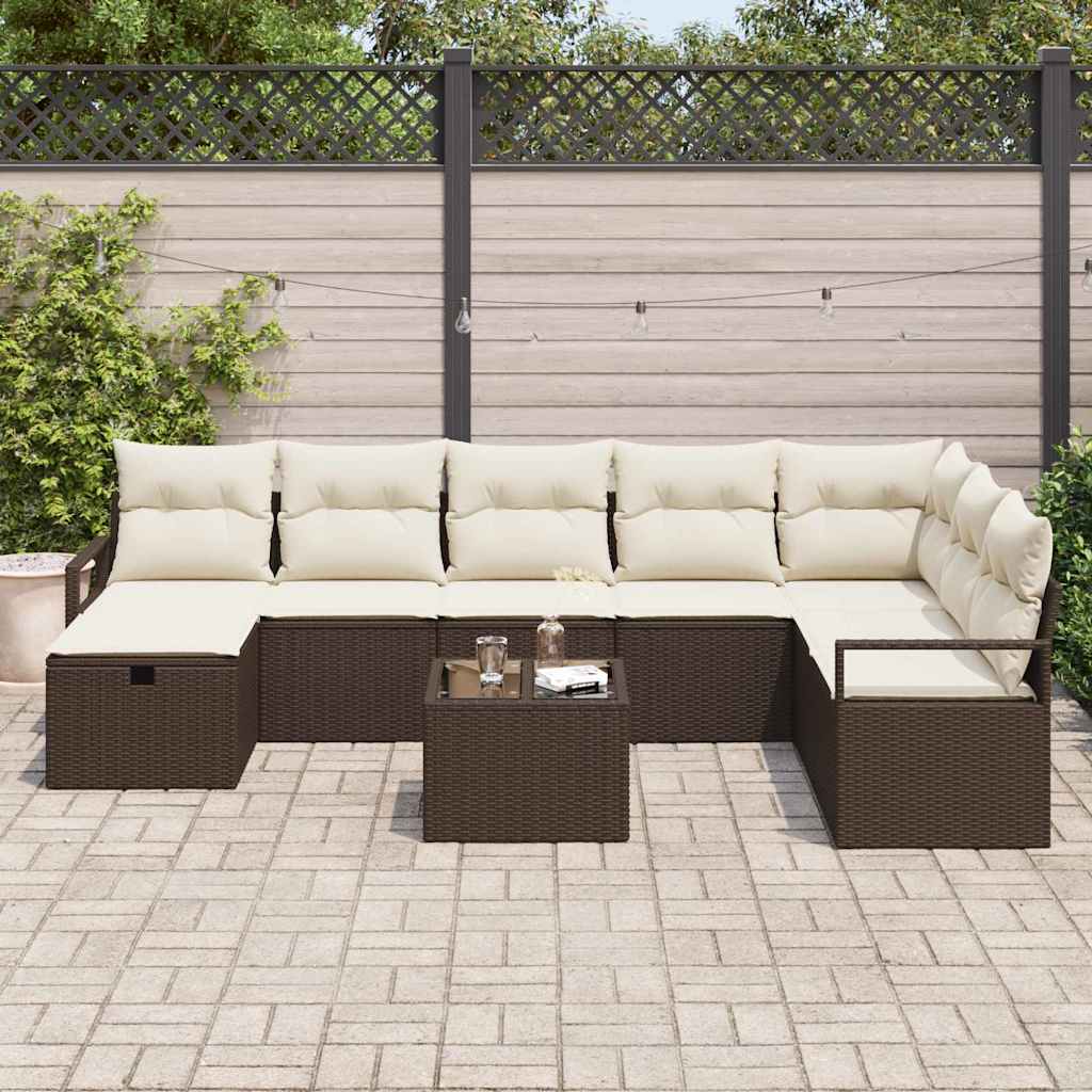 Bankstel met kussen 6 pcs poly rattan