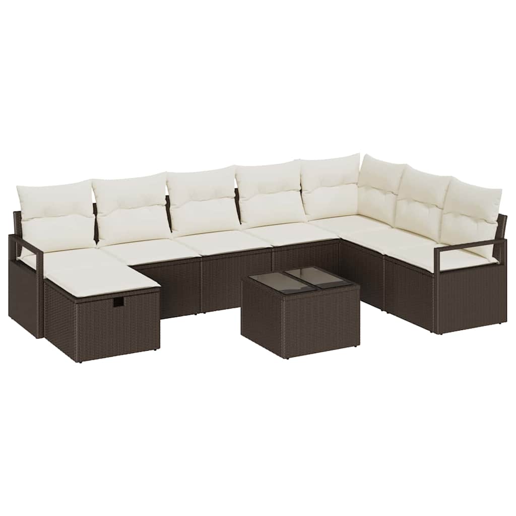 Bankstel met kussen 6 pcs poly rattan