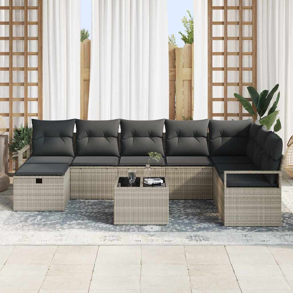 Bankstel met kussen 5 pcs poly rattan