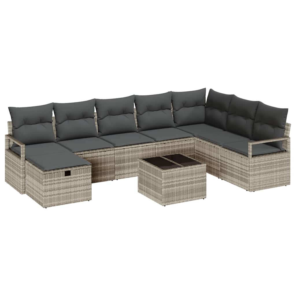 Bankstel met kussen 5 pcs poly rattan