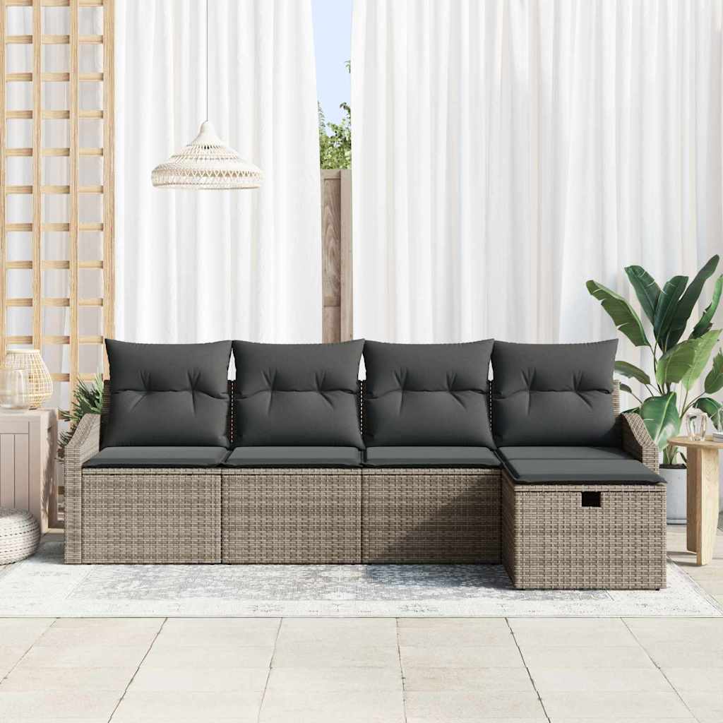 Bankstel met kussen 6 pcs poly rattan is nu te koop bij PeponiXL, paradijselijk wonen!