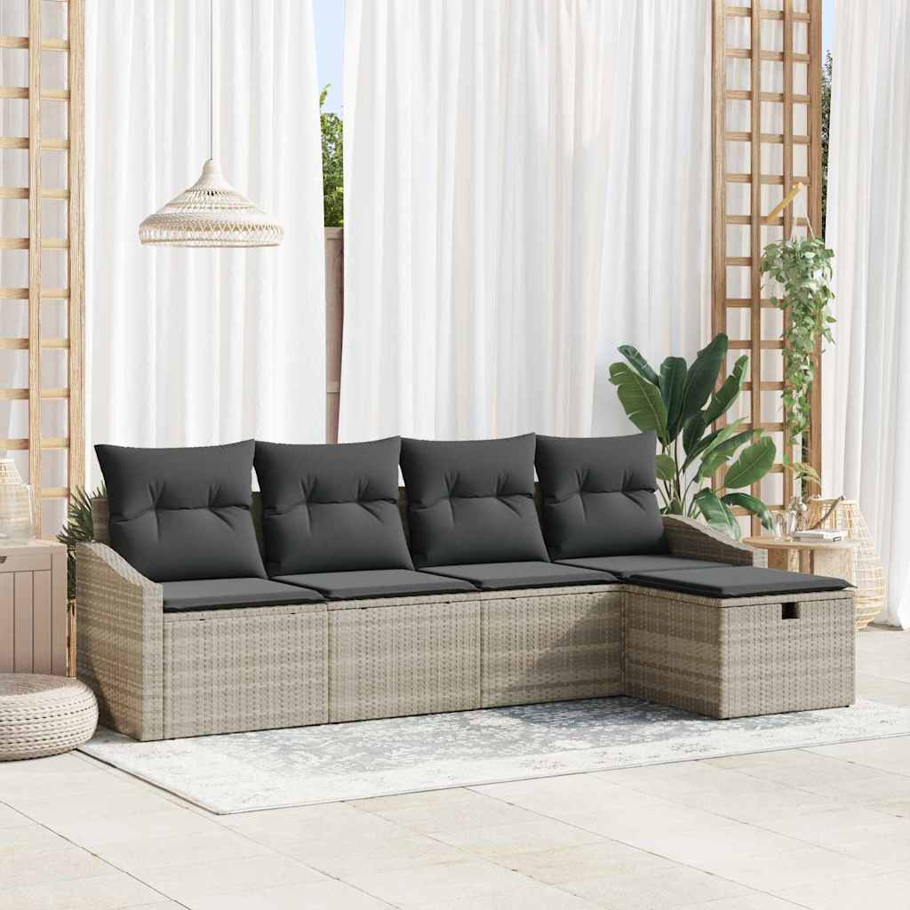 Bankstel met kussen 6 pcs poly rattan is nu te koop bij PeponiXL, paradijselijk wonen!
