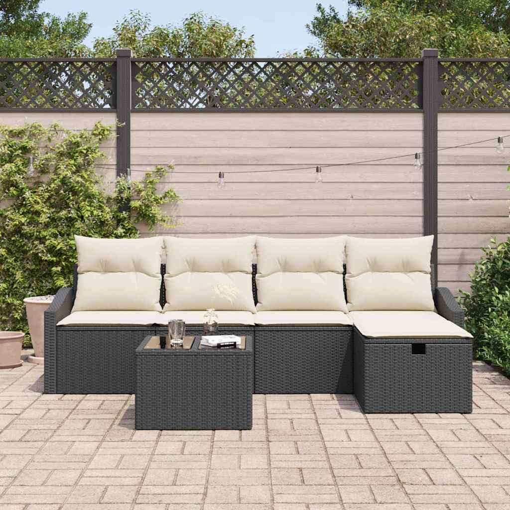 Bankstel met kussen 5 pcs poly rattan is nu te koop bij PeponiXL, paradijselijk wonen!