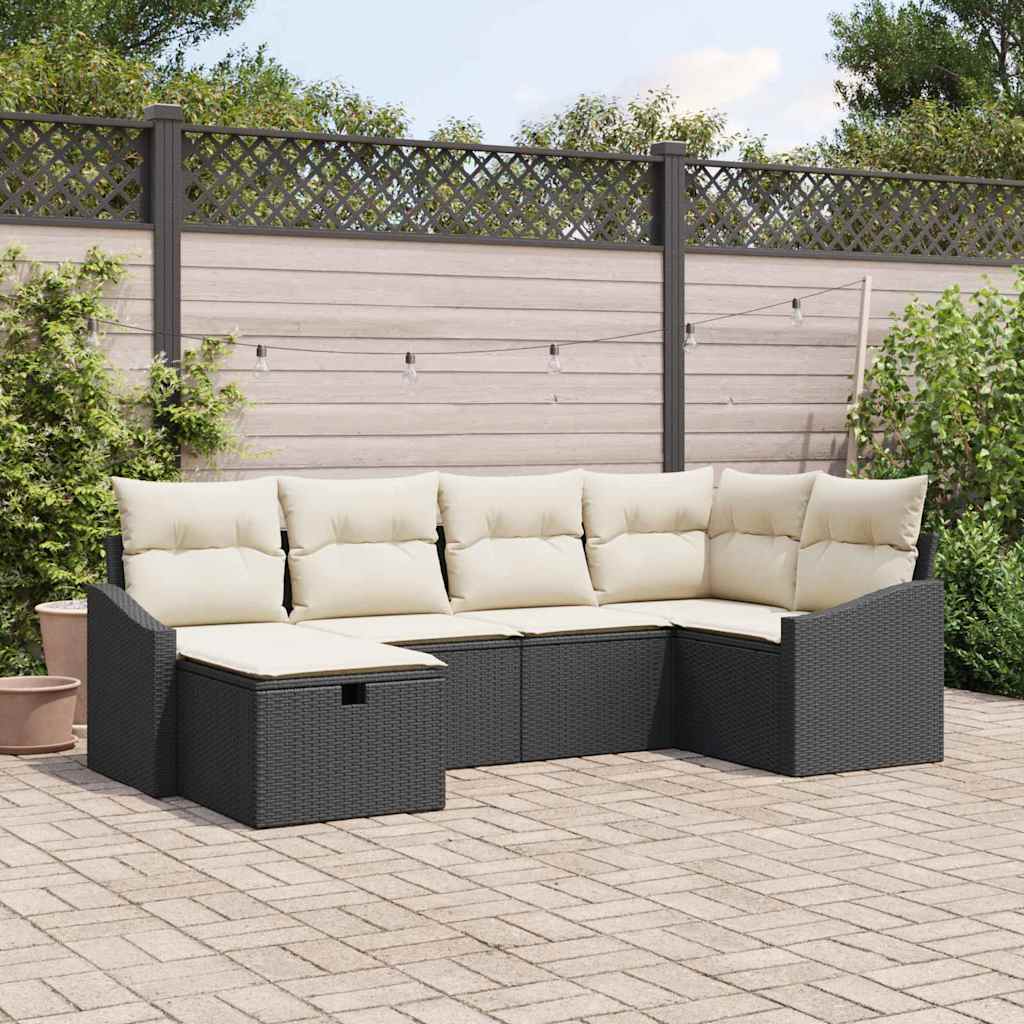 Bankstel met kussen 7 pcs poly rattan is nu te koop bij PeponiXL, paradijselijk wonen!