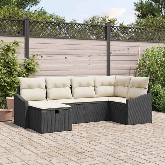 Bankstel met kussen 7 pcs poly rattan is nu te koop bij PeponiXL, paradijselijk wonen!