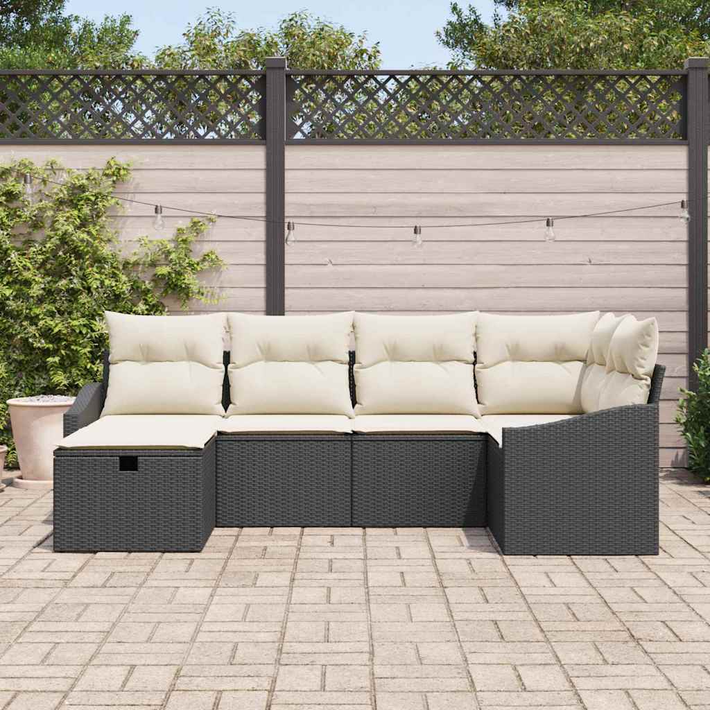 Bankstel met kussen 7 pcs poly rattan is nu te koop bij PeponiXL, paradijselijk wonen!