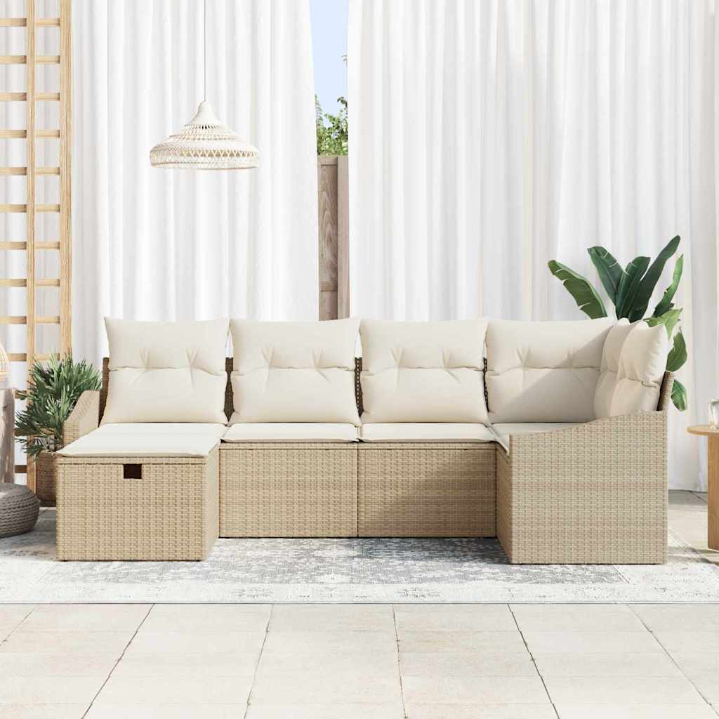 Bankstel met kussen 7 pcs poly rattan is nu te koop bij PeponiXL, paradijselijk wonen!