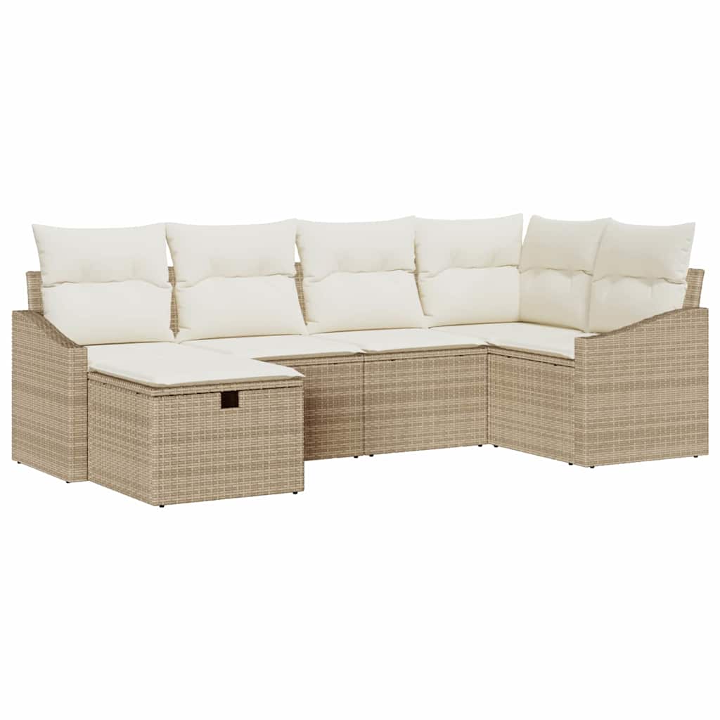 Bankstel met kussen 7 pcs poly rattan is nu te koop bij PeponiXL, paradijselijk wonen!