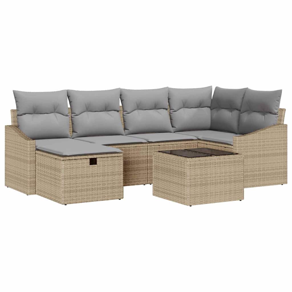 Bankstel 7 st poly rattan