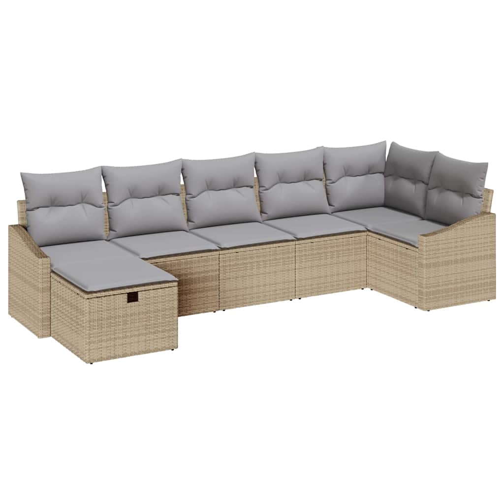 Bankstel met kussen 8 pcs poly rattan is nu te koop bij PeponiXL, paradijselijk wonen!