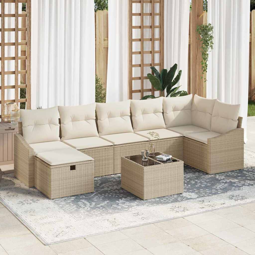 Bankstel met kussen 7 pcs poly rattan is nu te koop bij PeponiXL, paradijselijk wonen!