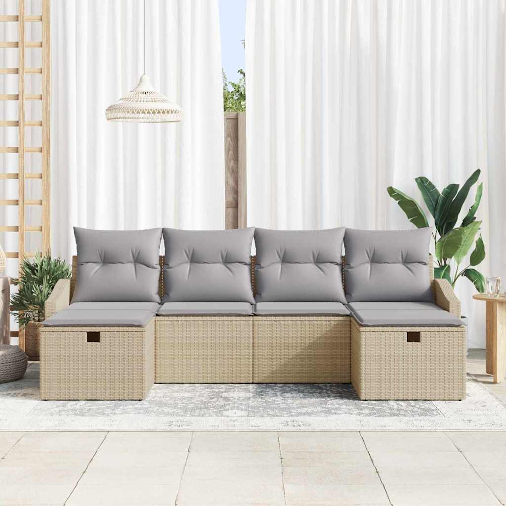 Bankstel 6 st poly rattan