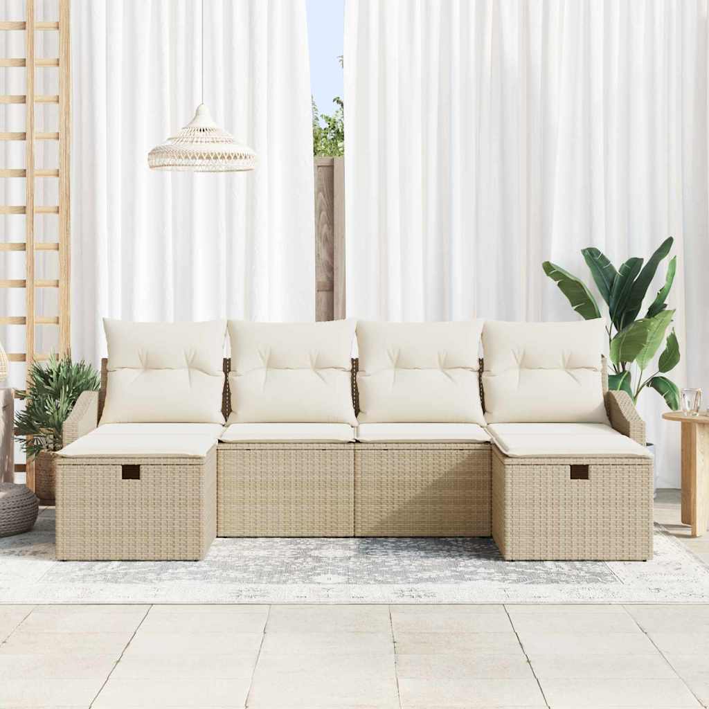 Bankstel met kussen 6 pcs poly rattan is nu te koop bij PeponiXL, paradijselijk wonen!