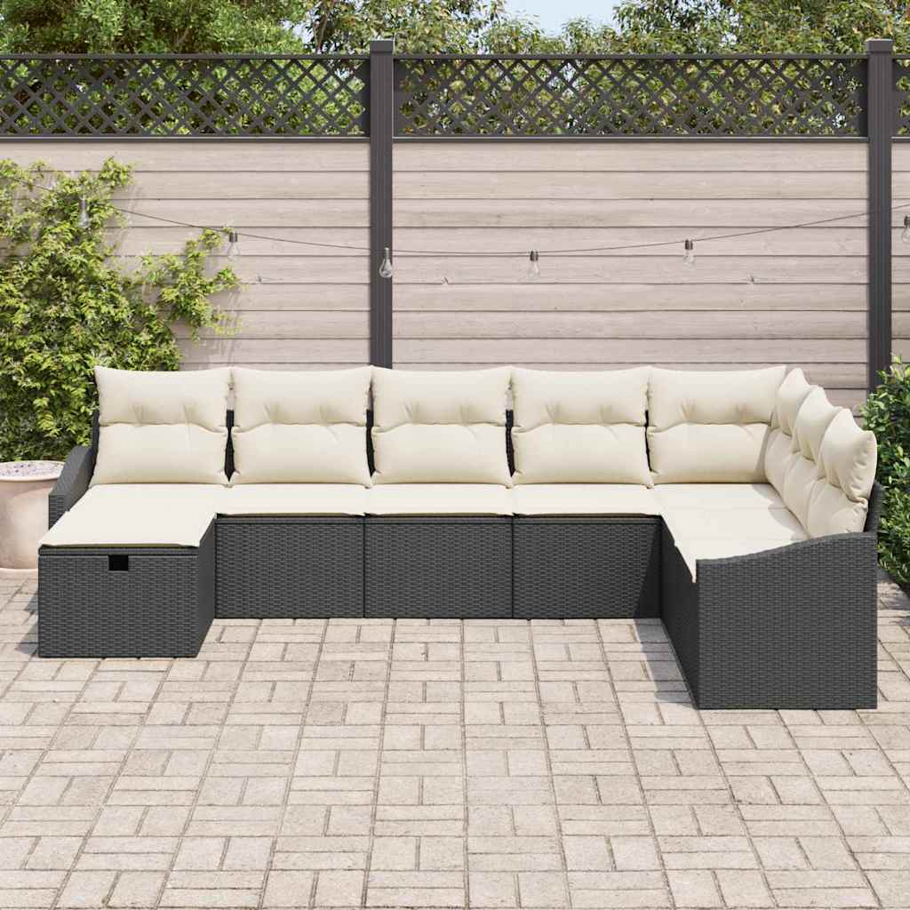 Bankstel met kussen 9 pcs poly rattan is nu te koop bij PeponiXL, paradijselijk wonen!