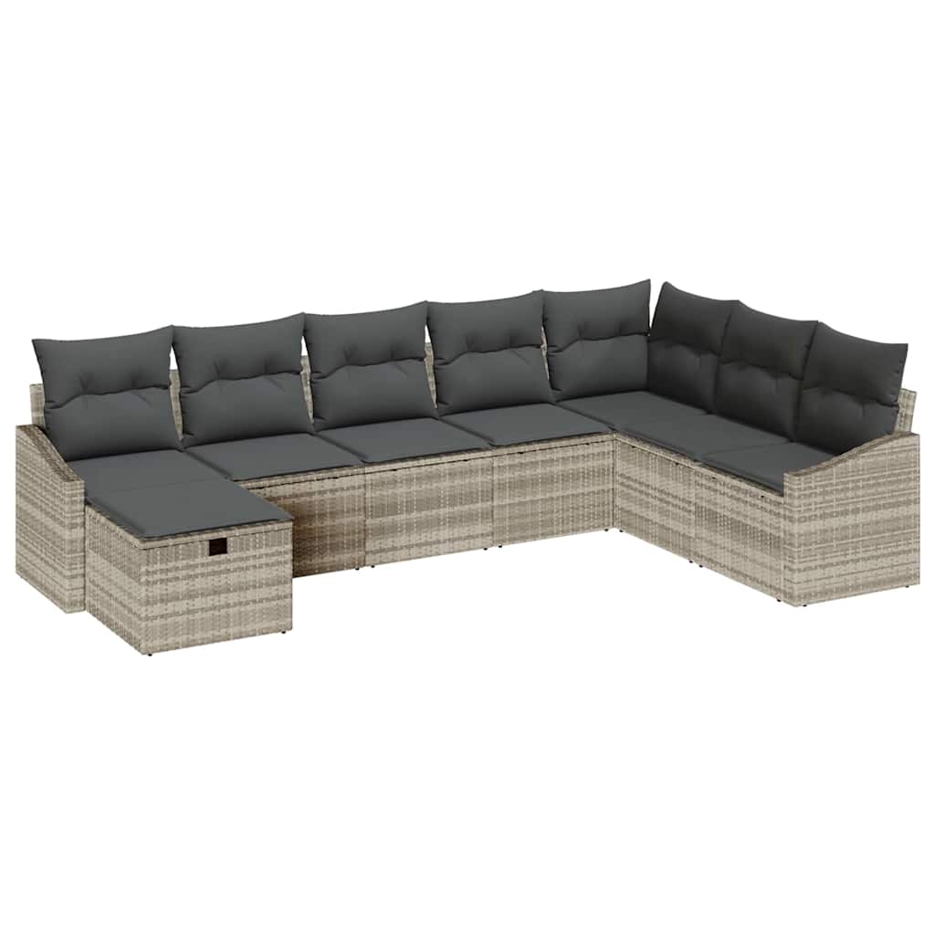 Bankstel met kussen 9 pcs poly rattan is nu te koop bij PeponiXL, paradijselijk wonen!