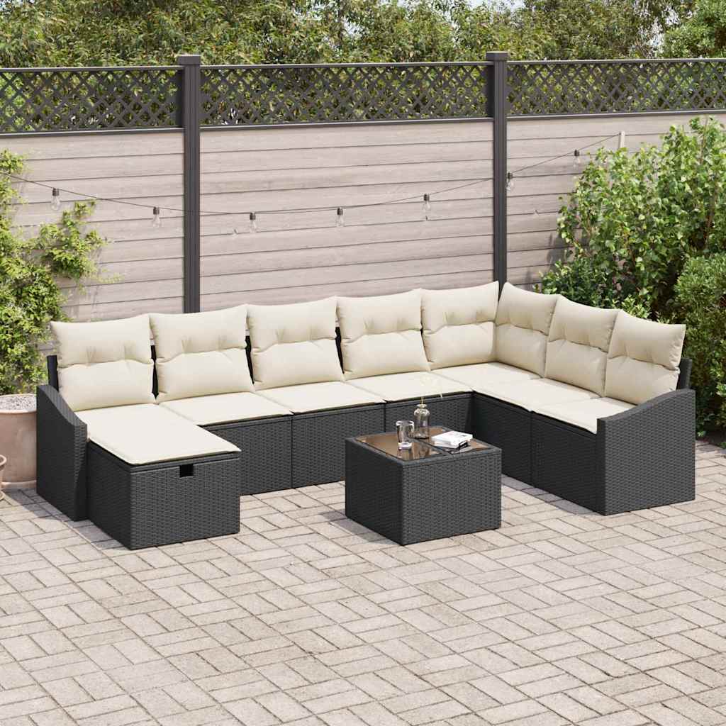 Bankstel met kussen 8 pcs poly rattan is nu te koop bij PeponiXL, paradijselijk wonen!