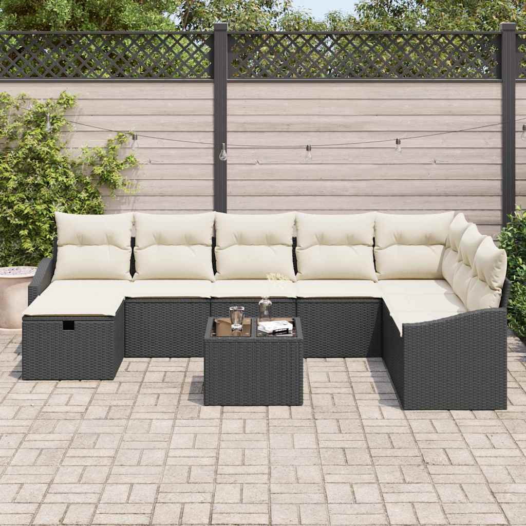 Bankstel met kussen 8 pcs poly rattan is nu te koop bij PeponiXL, paradijselijk wonen!