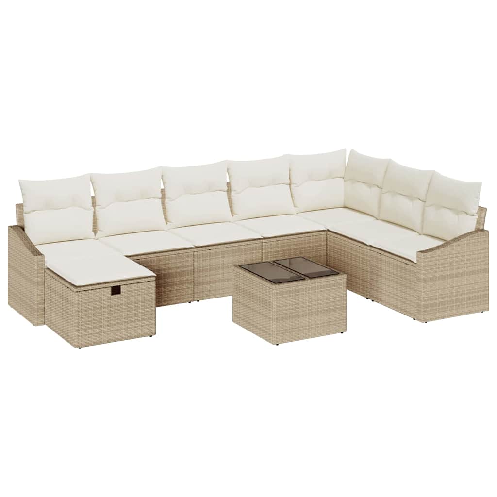 Bankstel met kussen 8 pcs poly rattan is nu te koop bij PeponiXL, paradijselijk wonen!