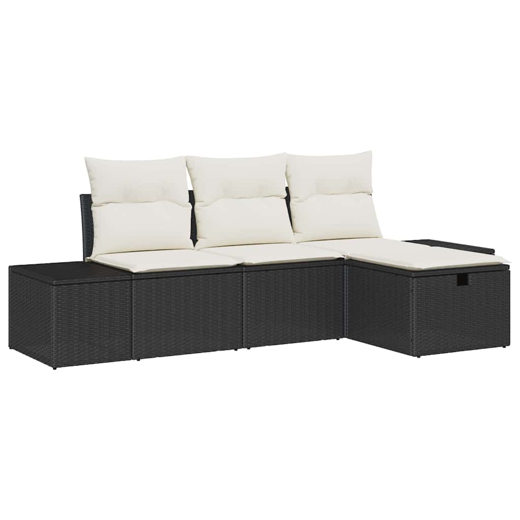Bankstel met kussen 4 pcs poly rattan is nu te koop bij PeponiXL, paradijselijk wonen!