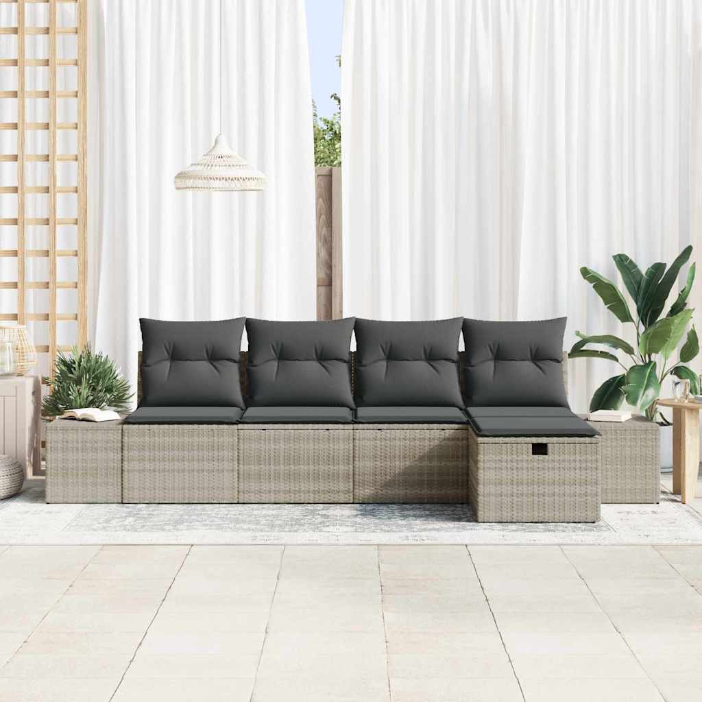 Bankstel met kussen 6 pcs poly rattan is nu te koop bij PeponiXL, paradijselijk wonen!
