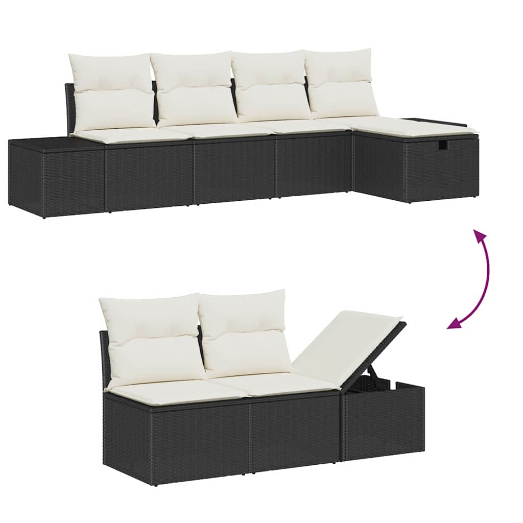 Bankstel met kussen 6 pcs poly rattan is nu te koop bij PeponiXL, paradijselijk wonen!
