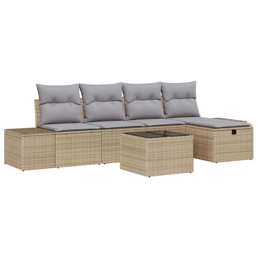 Bankstel 5 st poly rattan